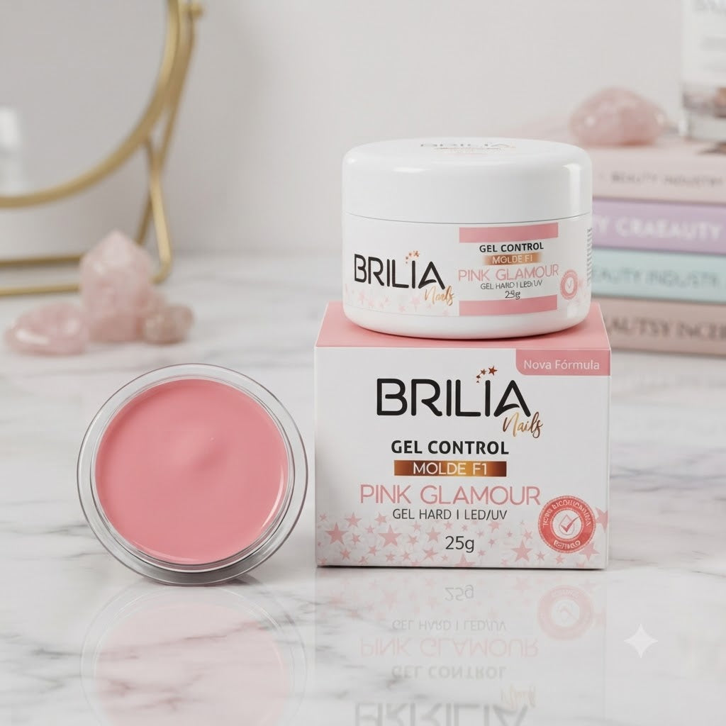 GEL PINK GLAMOUR 25G MOLDE F1 - BRILIA