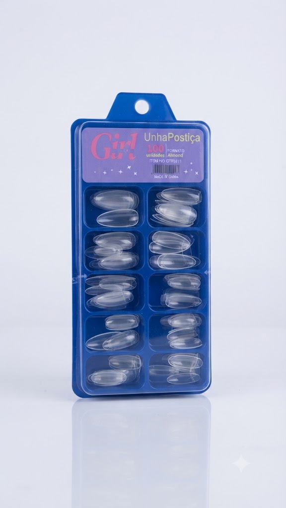 POSTIÇAS TRANSPARENTES ALMOND 100UNIDADES - GIRL FATALE