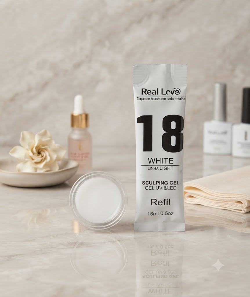 REFIL GEL ALONGAMENTO 18 WHITE - REAL LOVE