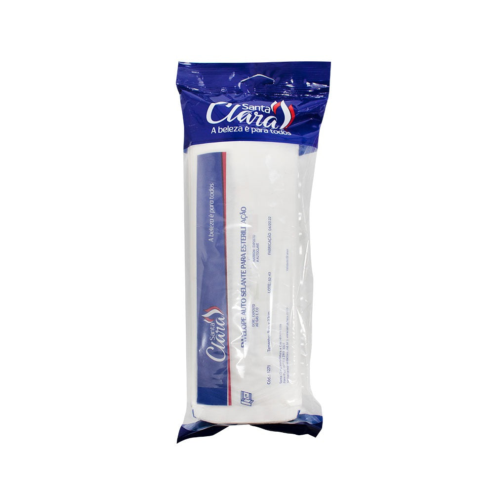 EMBALAGEM PARA ESTERILIZACAO 7cm x 23cm SANTA CLARA c100un INVILA - Tudo para unhas em gel