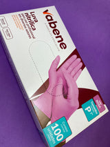 LUVA NITRILICA SEM PO VABENE ROSA (P) 100un INVILA - Tudo para unhas em gel