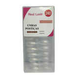 POSTIÇA ALMOND TRANSPARENTE REAL LOVE- 240 PÇS INVILA - Tudo para unhas em gel