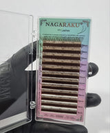 CÍLIOS NAGARAKU 0.07M MARROM- MIX 8-14mm INVILA - Tudo para unhas em gel