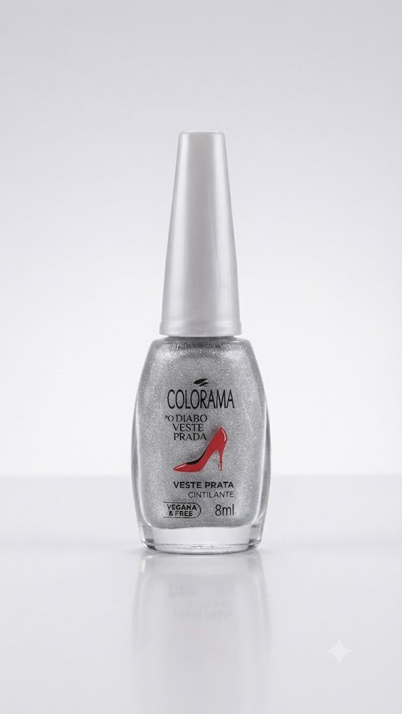 ESMALTE 8ML VESTE PRATA CINTILANTE - COLORAMA